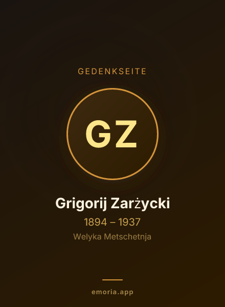 Gedenkportrait von Grigorij Zarżycki