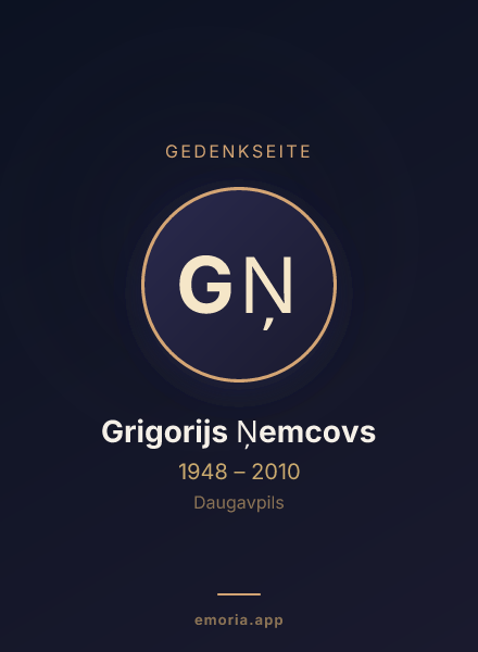 Gedenkportrait von Grigorijs Ņemcovs