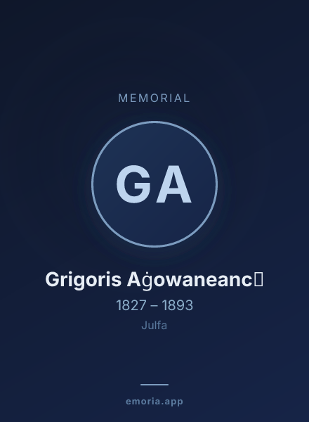 Memorial portrait of Grigoris Aġowaneanc̕