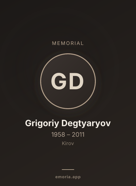 Memorial portrait of Grigoriy Degtyaryov