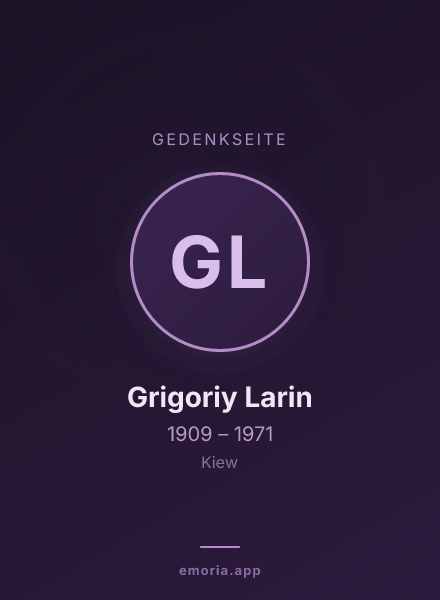Gedenkportrait von Grigoriy Larin