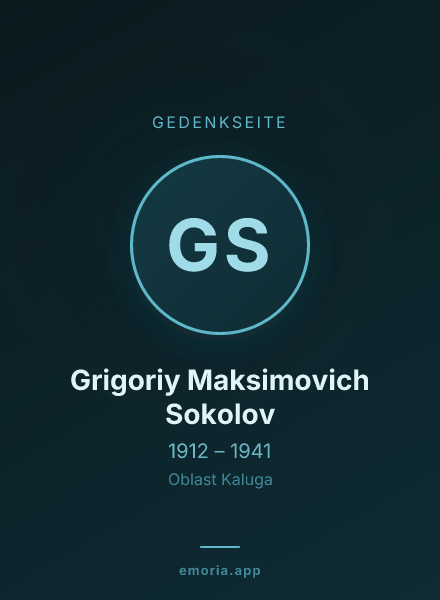 Gedenkportrait von Grigoriy Maksimovich Sokolov