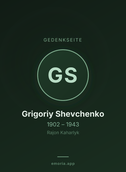 Gedenkportrait von Grigoriy Shevchenko