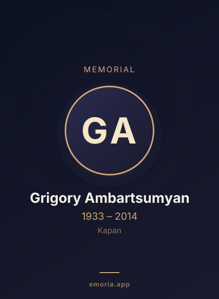 Memorial portrait of Grigory Ambartsumyan