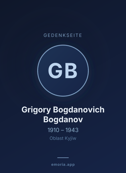 Gedenkportrait von Grigory Bogdanovich Bogdanov