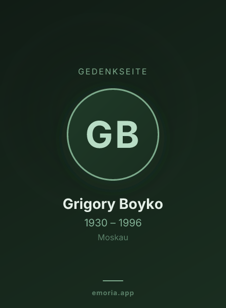 Gedenkportrait von Grigory Boyko
