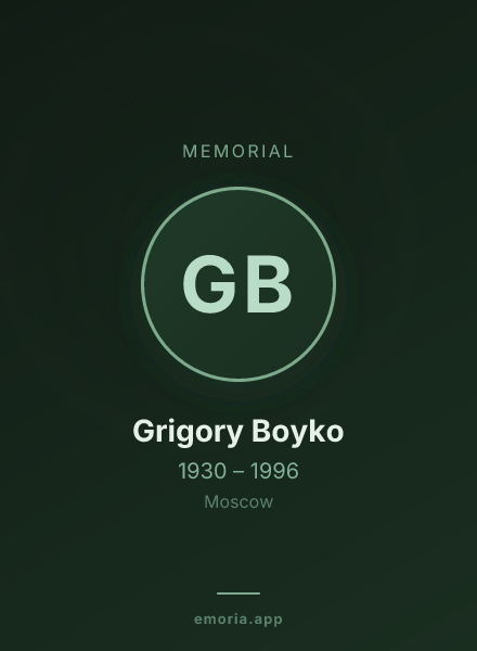 Memorial portrait of Grigory Boyko
