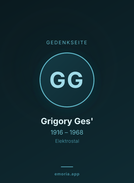 Gedenkportrait von Grigory Ges'