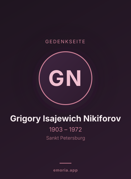 Gedenkportrait von Grigory Isajewich Nikiforov