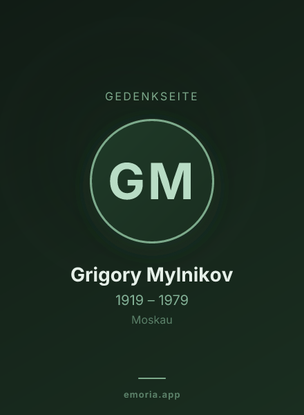Gedenkportrait von Grigory Mylnikov