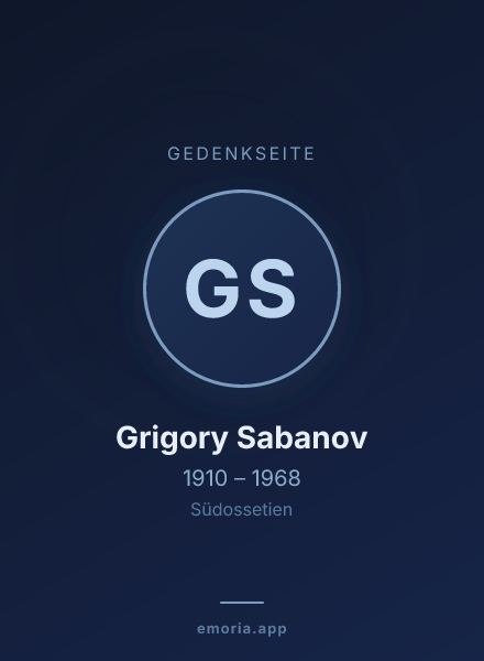 Gedenkportrait von Grigory Sabanov