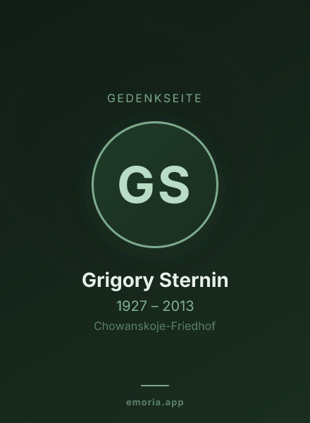 Gedenkportrait von Grigory Sternin