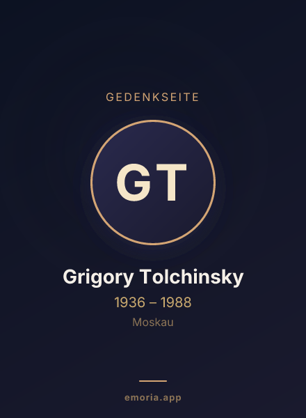 Gedenkportrait von Grigory Tolchinsky