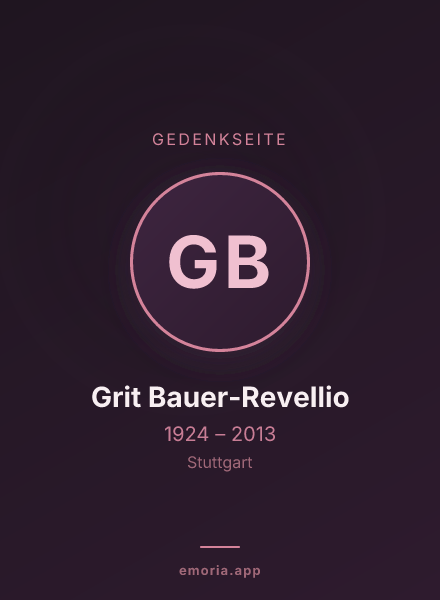 Gedenkportrait von Grit Bauer-Revellio