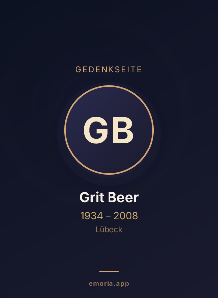 Gedenkportrait von Grit Beer