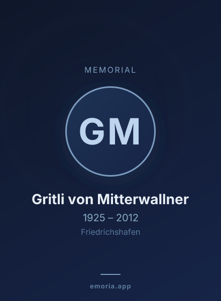 Memorial portrait of Gritli von Mitterwallner