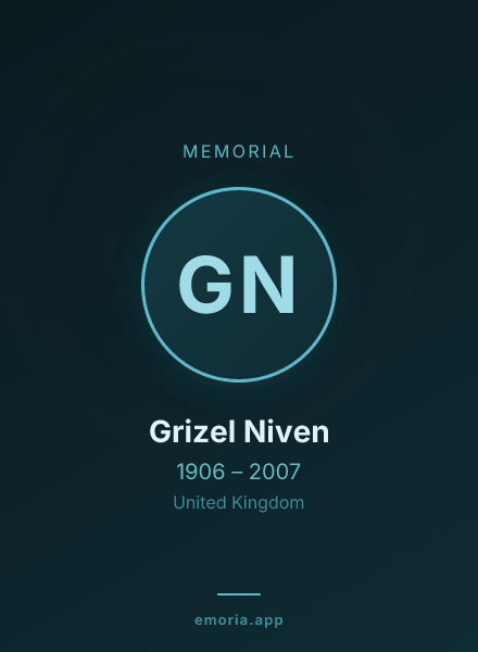Memorial portrait of Grizel Niven