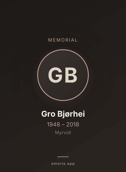 Memorial portrait of Gro Bjørhei
