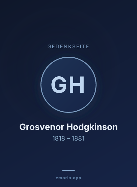Gedenkportrait von Grosvenor Hodgkinson