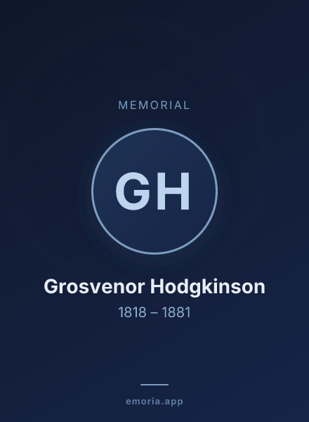 Memorial portrait of Grosvenor Hodgkinson