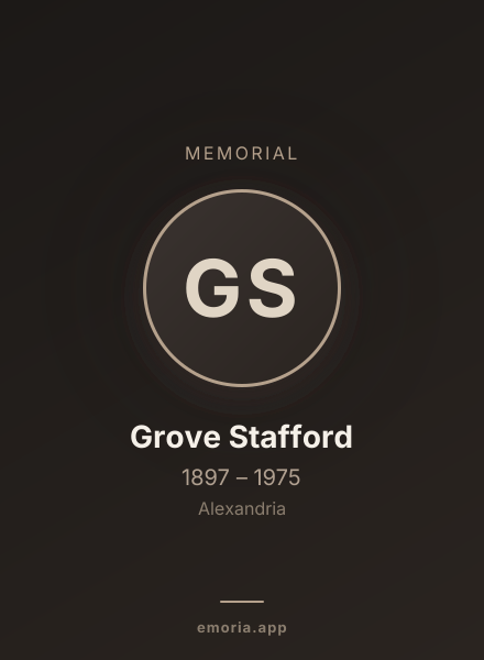 Memorial portrait of Grove Stafford