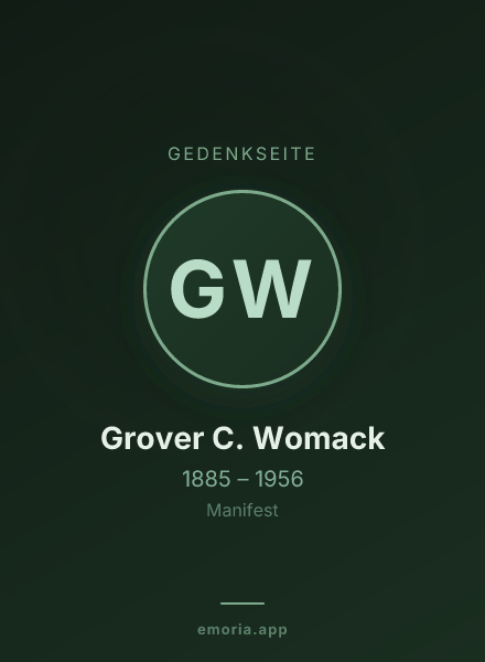 Gedenkportrait von Grover C. Womack