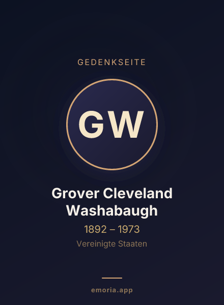 Gedenkportrait von Grover Cleveland Washabaugh