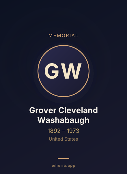 Memorial portrait of Grover Cleveland Washabaugh