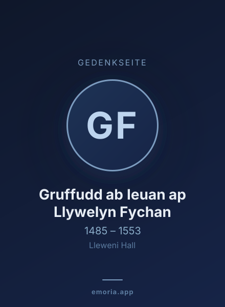 Gedenkportrait von Gruffudd ab Ieuan ap Llywelyn Fychan