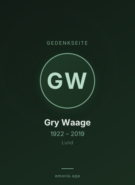 Gedenkportrait von Gry Waage