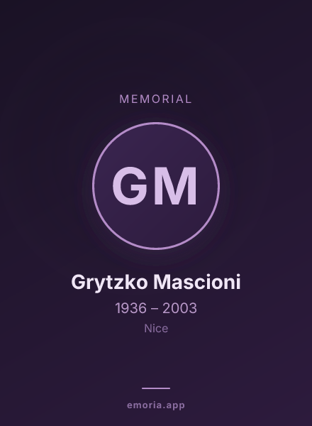 Memorial portrait of Grytzko Mascioni