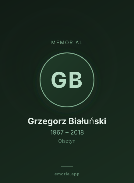 Memorial portrait of Grzegorz Białuński