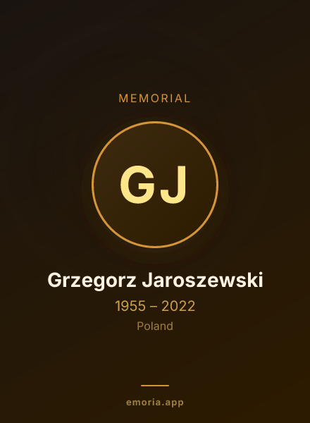 Memorial portrait of Grzegorz Jaroszewski