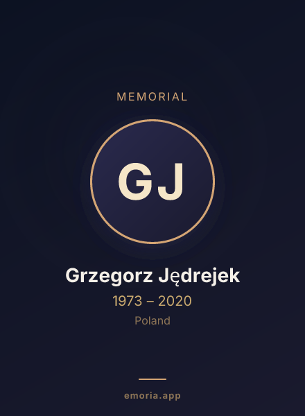Memorial portrait of Grzegorz Jędrejek