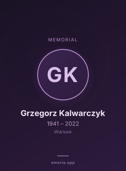 Memorial portrait of Grzegorz Kalwarczyk