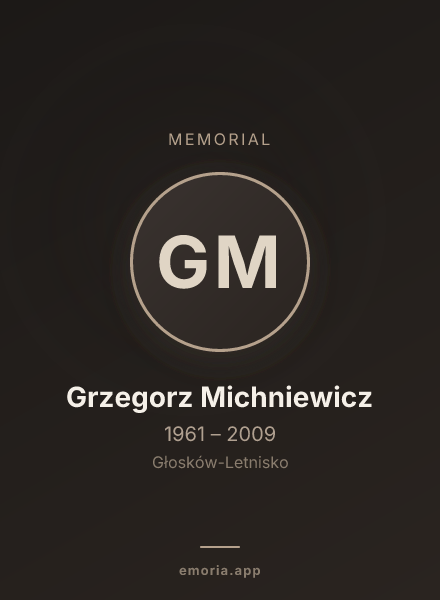 Memorial portrait of Grzegorz Michniewicz