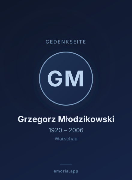 Gedenkportrait von Grzegorz Młodzikowski