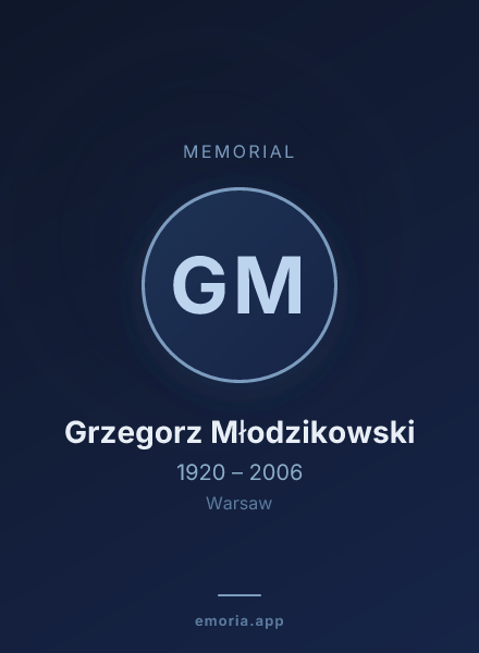 Memorial portrait of Grzegorz Młodzikowski
