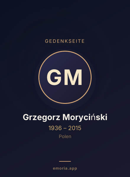 Gedenkportrait von Grzegorz Moryciński