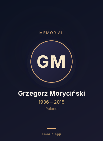 Memorial portrait of Grzegorz Moryciński