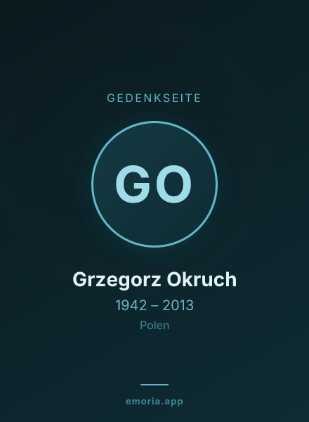 Gedenkportrait von Grzegorz Okruch