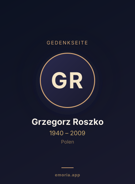 Gedenkportrait von Grzegorz Roszko