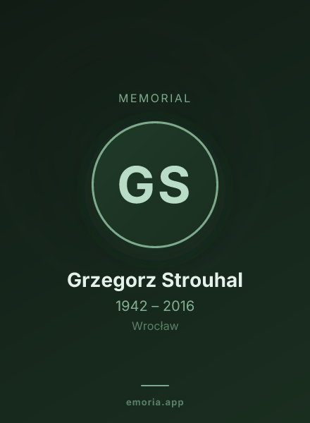 Memorial portrait of Grzegorz Strouhal