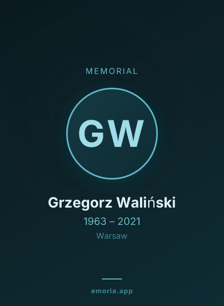 Memorial portrait of Grzegorz Waliński
