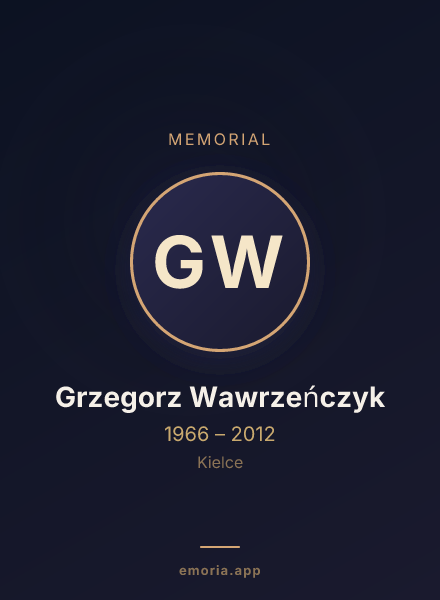Memorial portrait of Grzegorz Wawrzeńczyk