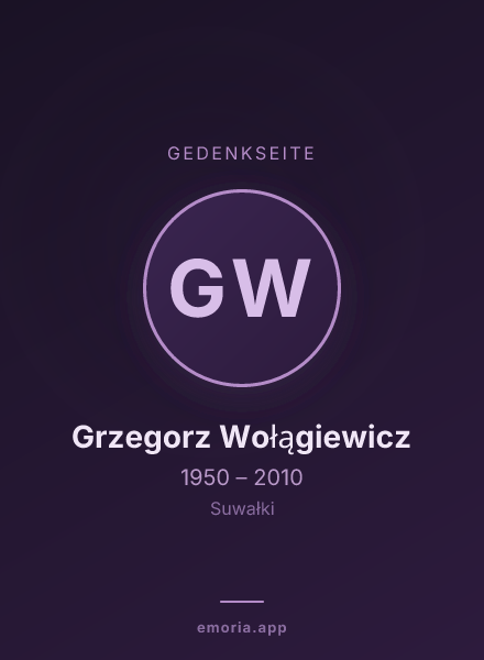 Gedenkportrait von Grzegorz Wołągiewicz