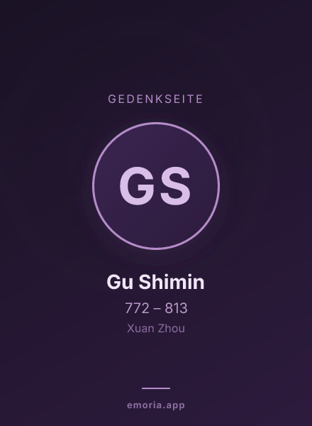 Gedenkportrait von Gu Shimin
