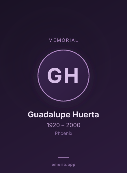 Memorial portrait of Guadalupe Huerta