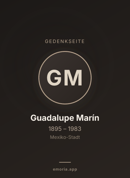 Gedenkportrait von Guadalupe Marín