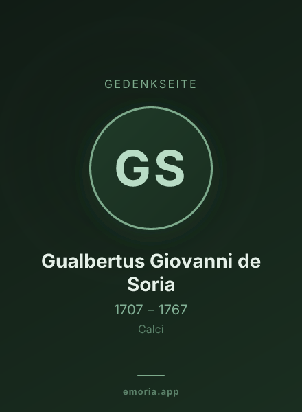 Gedenkportrait von Gualbertus Giovanni de Soria